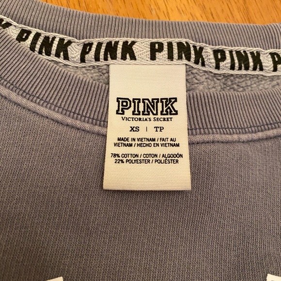 Pink oversized grey & white sweatshirt nice sz XS - Picture 4 of 12